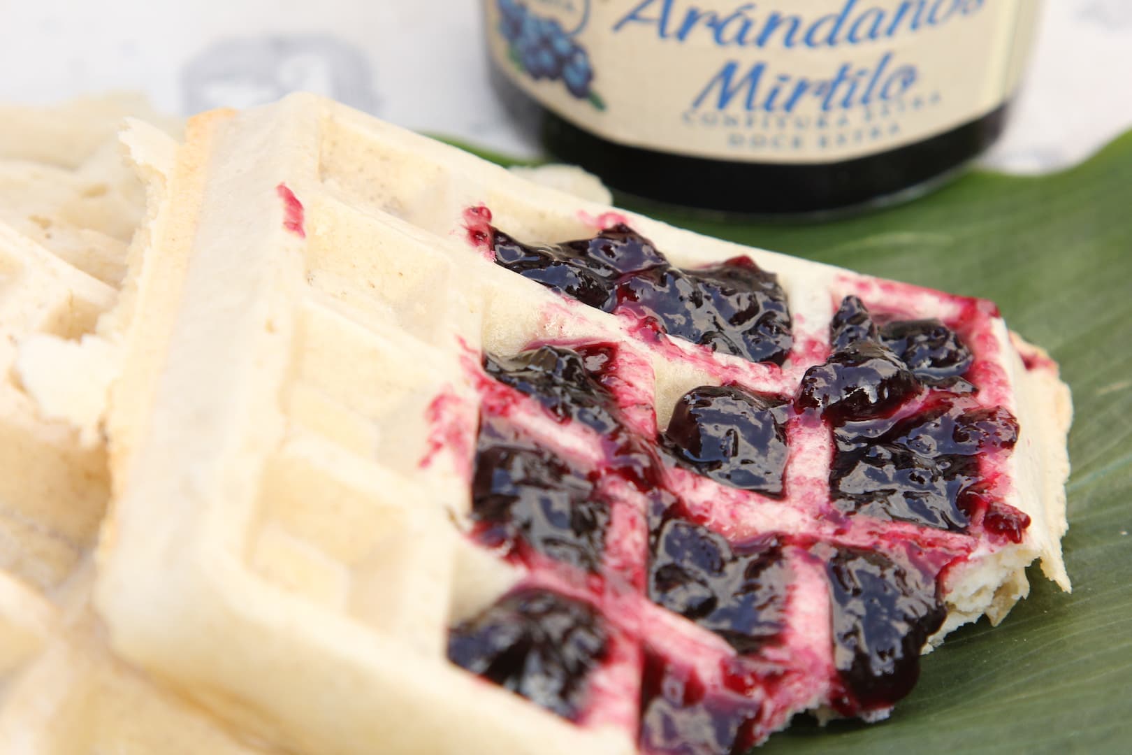 Urad dal Waffle with Blueberry Sauce — 6