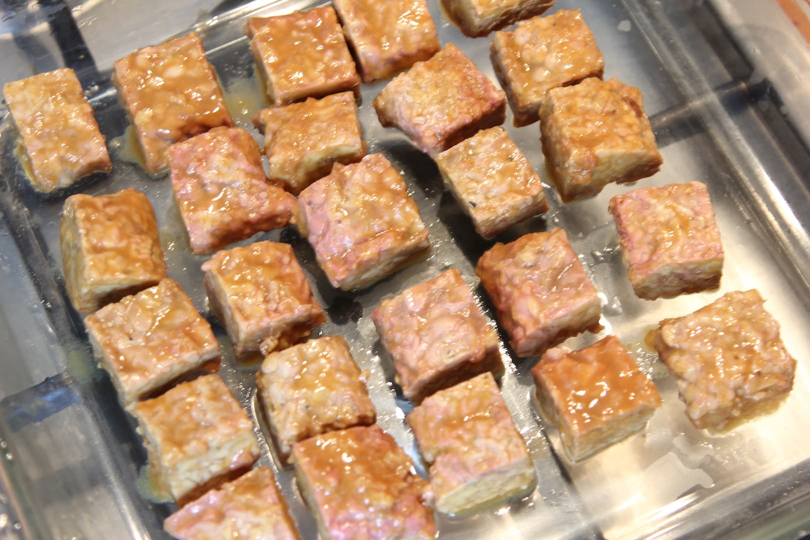 Tempeh on Grape Orange jucie 12