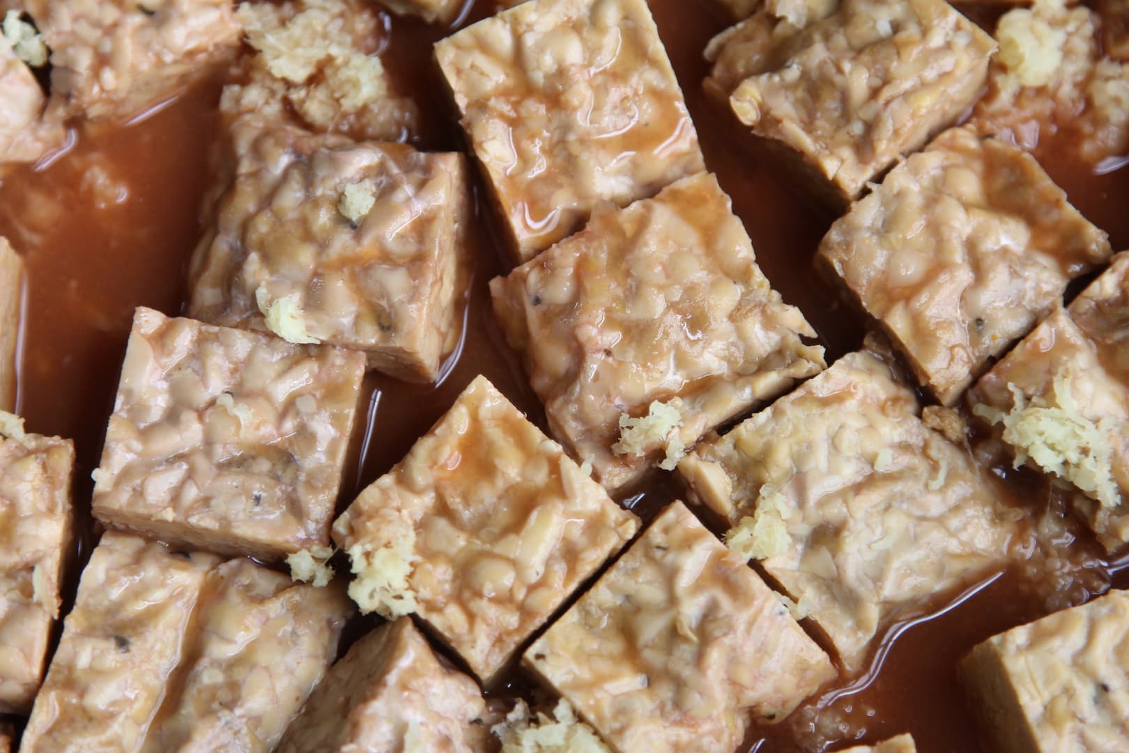 Tempeh on Grape Orange jucie 18